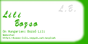 lili bozso business card