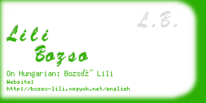 lili bozso business card